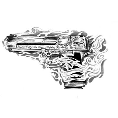 Revolvers Gun Sample designs Fake Temporary Water Transfer Tattoo Stickers NO.10340
